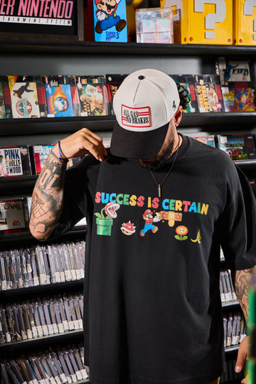 We're All Heroes. - Mario Vintage Oversized Cotton T-Shirt