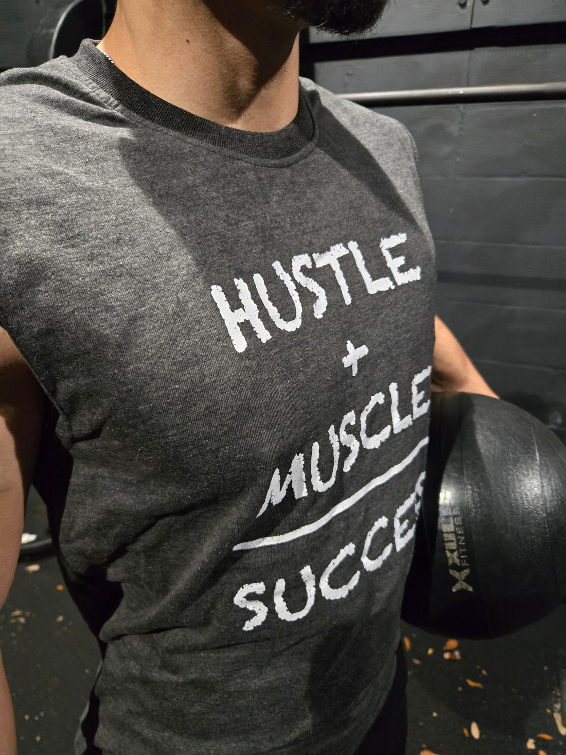 Hustle +Muscle Cutoff Tank