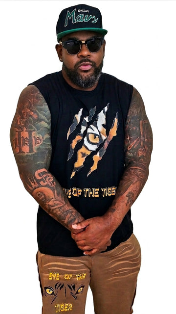 Eye of The Tiger Sleeveless Cotton Tank Top