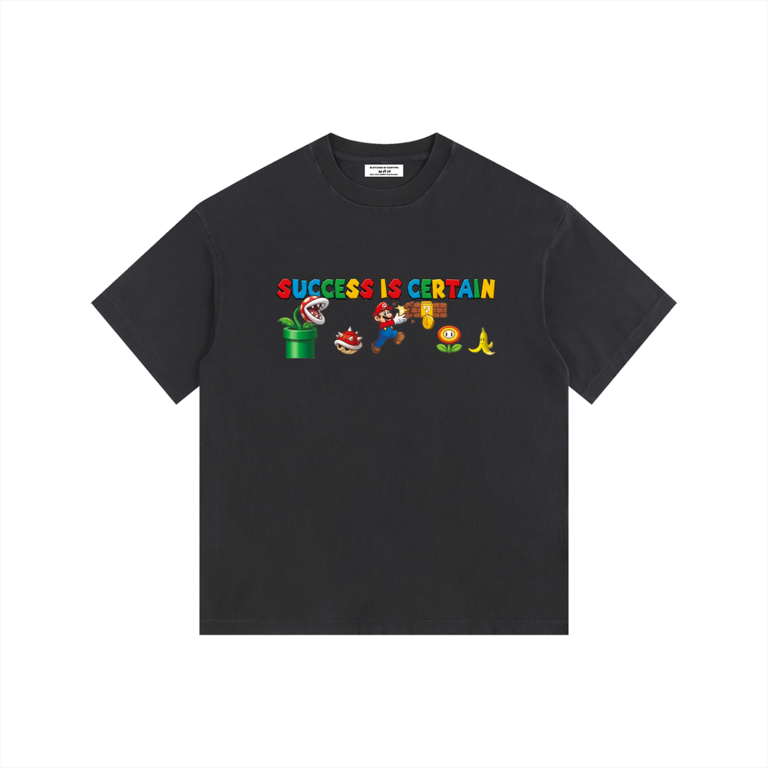 We're All Heroes. - Mario Vintage Oversized Cotton T-Shirt